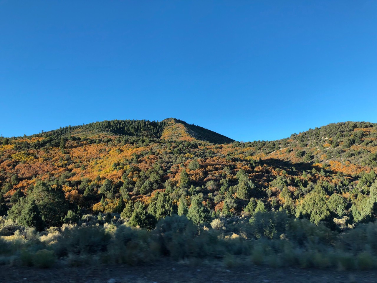 The colored hills on our way to Bryce Canyon